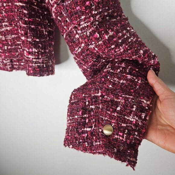 REVOLVE Red Tweed Ski Jacket - Picture 8 of 11